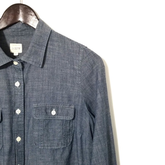 J. Crew Chambray Perfect Shirt Button Down - Picture 3 of 8